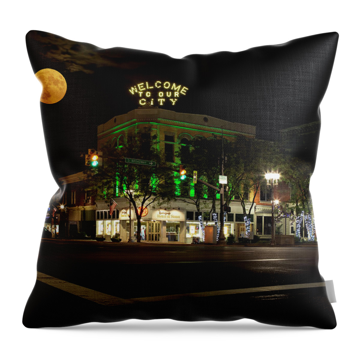 New Philadelphia Throw Pillow featuring the photograph Welcome To Our City by Deborah Penland