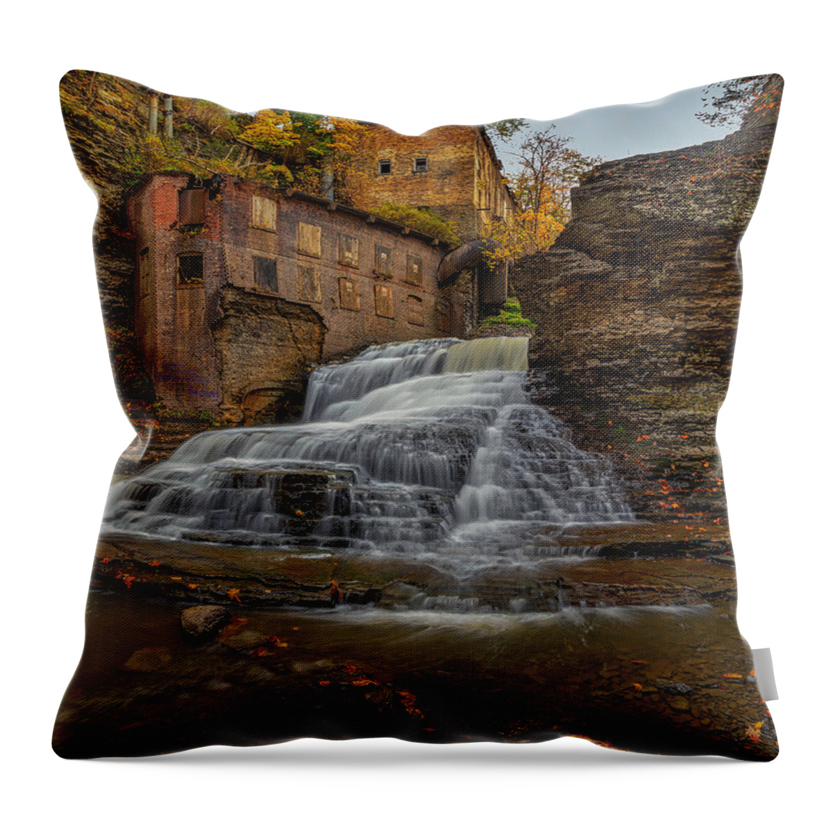 Waterfalls Throw Pillow featuring the photograph Wells Falls by Rod Best