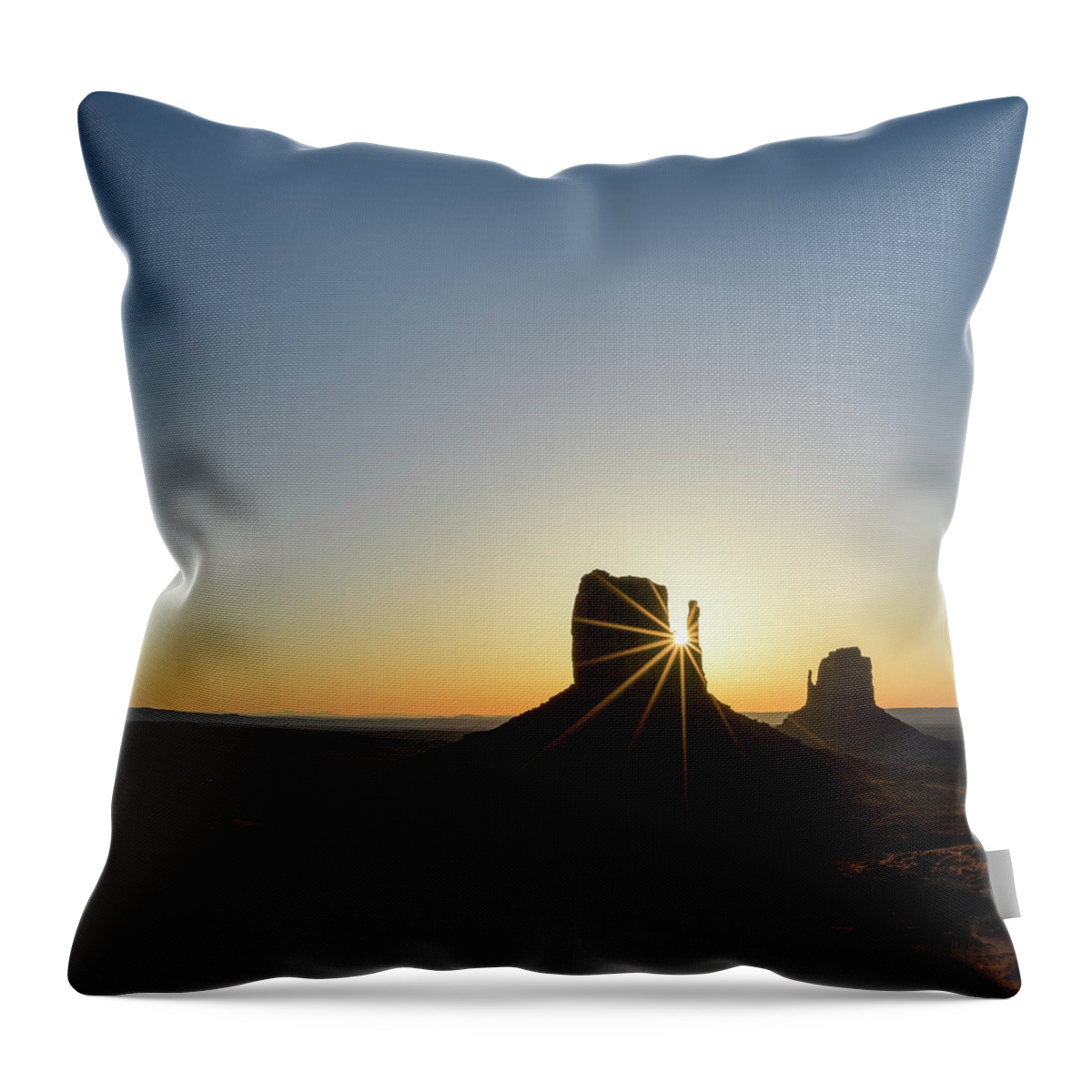 Arizona Throw Pillow featuring the photograph West Mitten Sunburst by James Covello