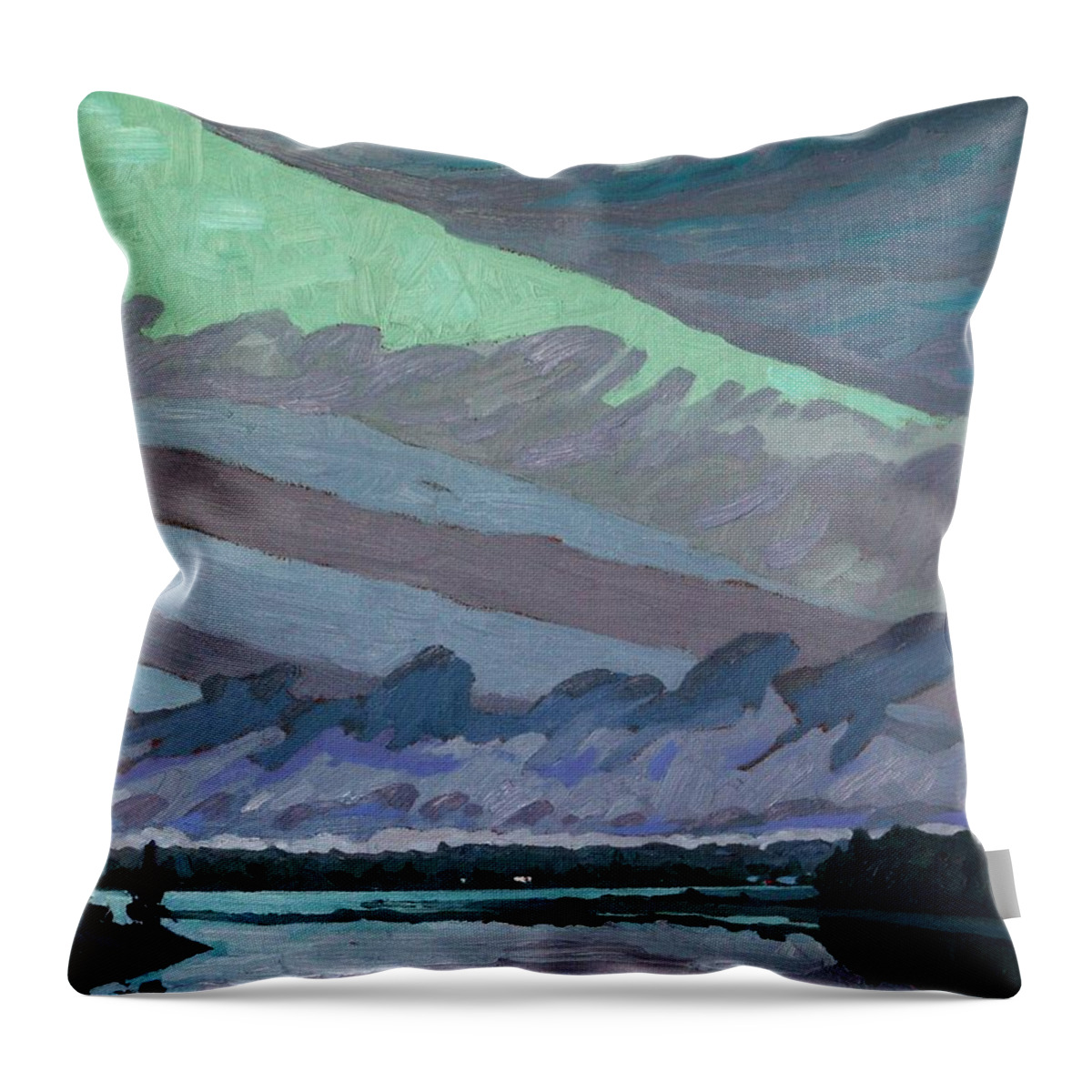 2243 Throw Pillow featuring the painting Wet June Morning by Phil Chadwick
