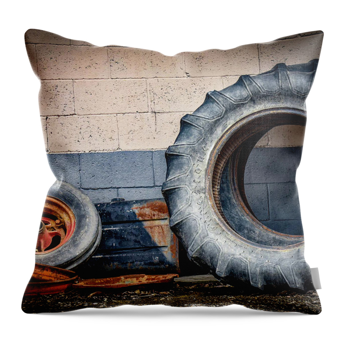 Tires Throw Pillow featuring the photograph Wheels by Michelle Wittensoldner