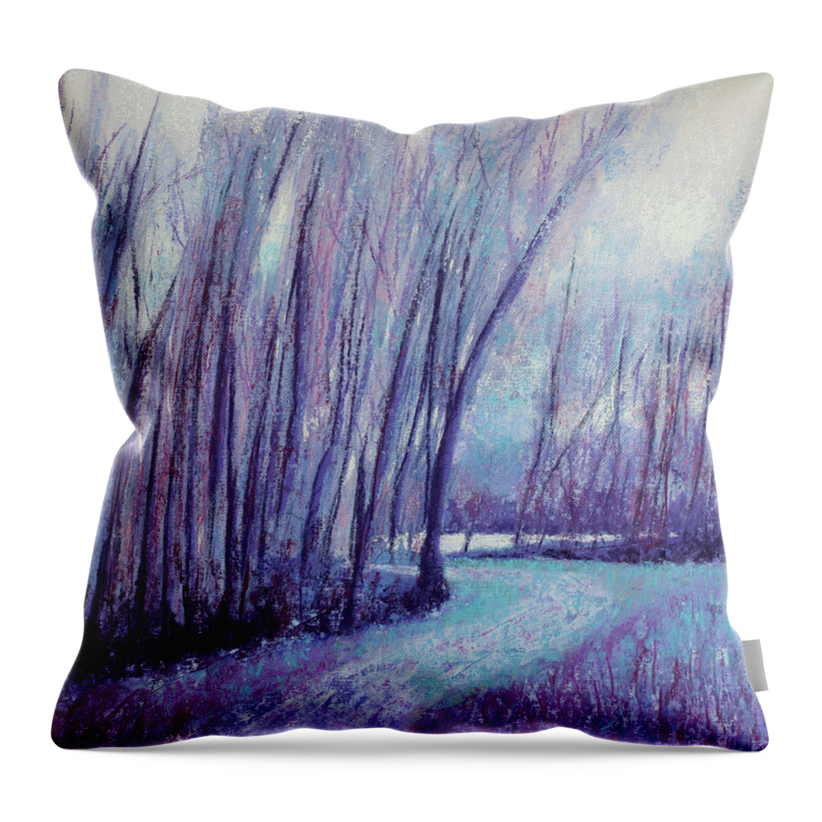 Impressionism Throw Pillow featuring the painting Whispering Woods by Lisa Crisman