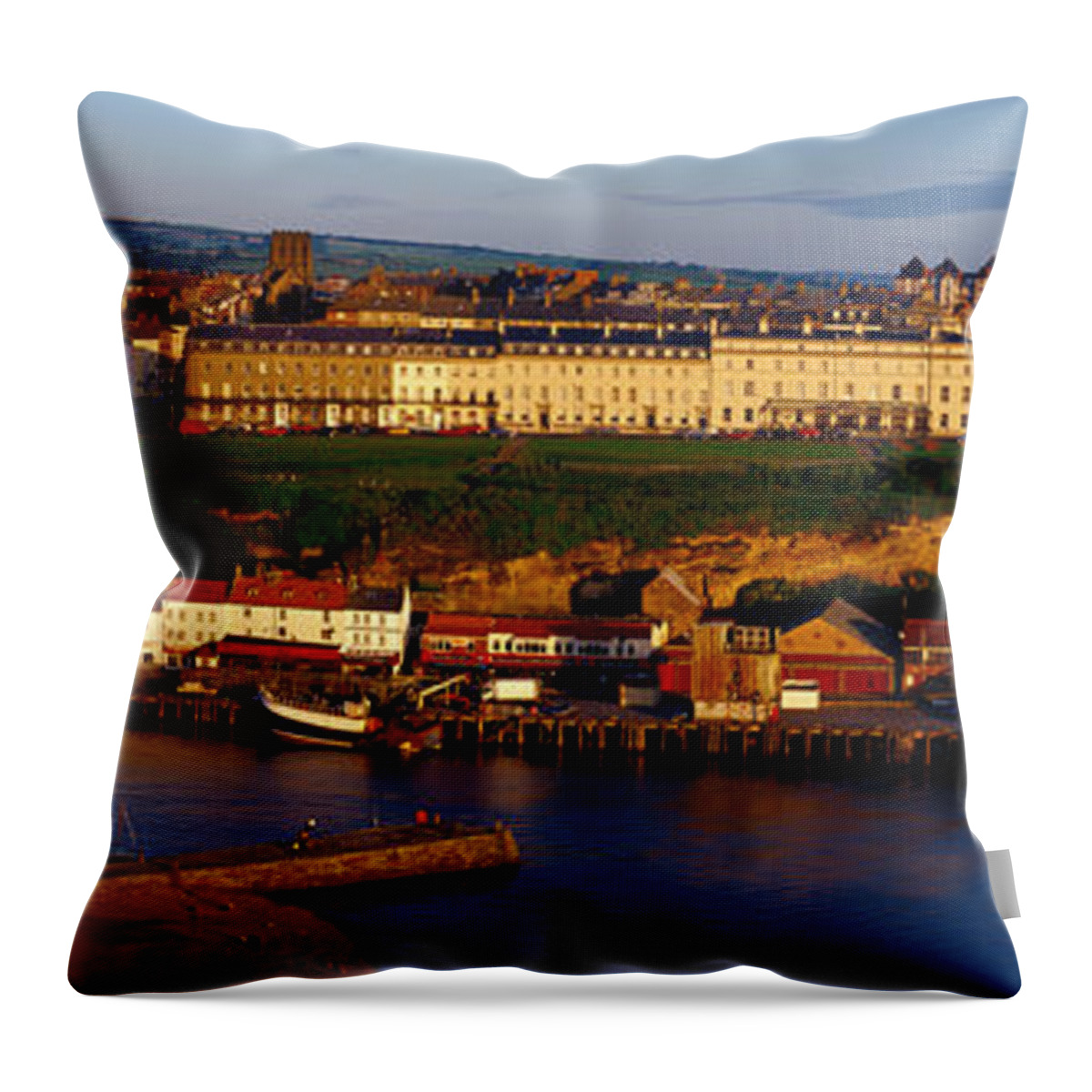 Panoramic Throw Pillow featuring the photograph Whitby, Yorkshire, England by Jeremy Woodhouse