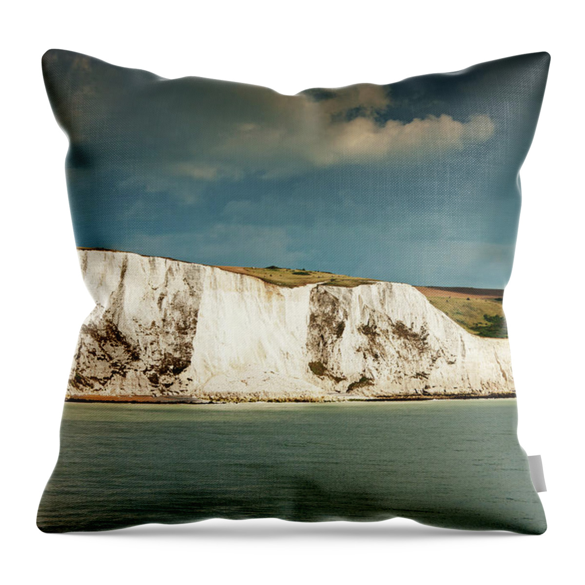 Scenics Throw Pillow featuring the photograph White Cliffs Of Dover by Alphotographic