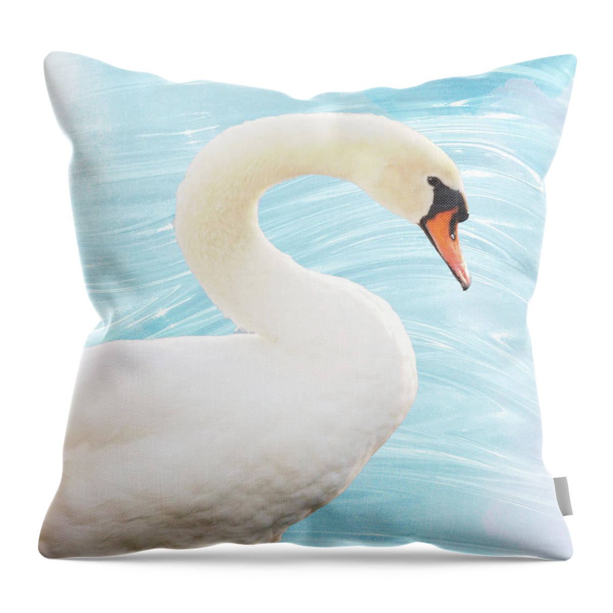White Throw Pillow featuring the photograph White Swan by Gail Peck