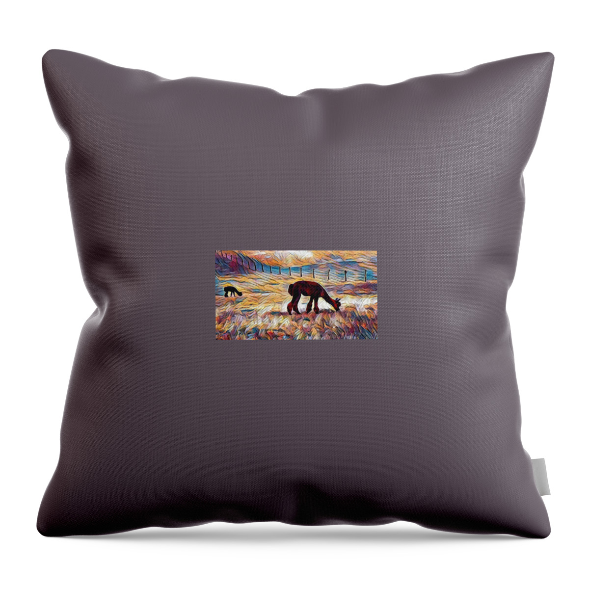 Alpaca Throw Pillow featuring the photograph William and Angus by Caryl J Bohn