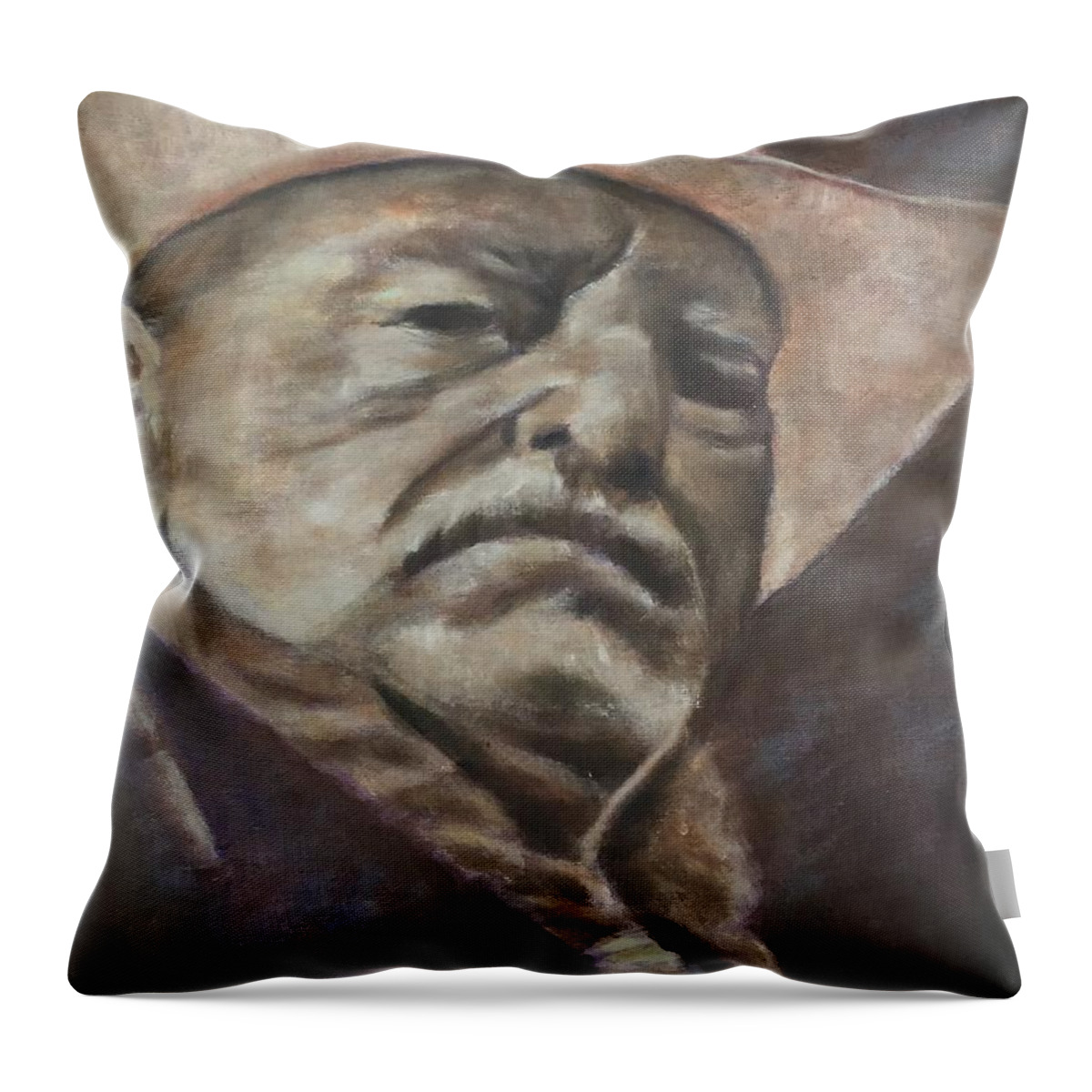 Willie Throw Pillow featuring the painting Willie by Kathy Stiber