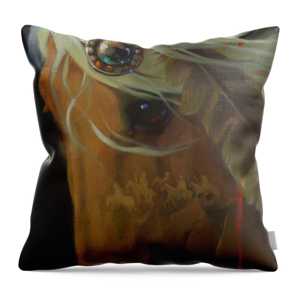 Western Art Throw Pillow featuring the painting Wind Song by Carolyne Hawley