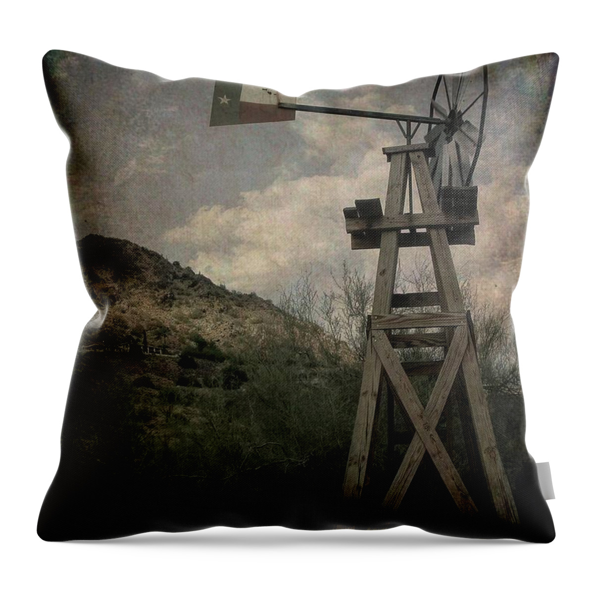 Antique Throw Pillow featuring the photograph Windmill by Darryl Brooks