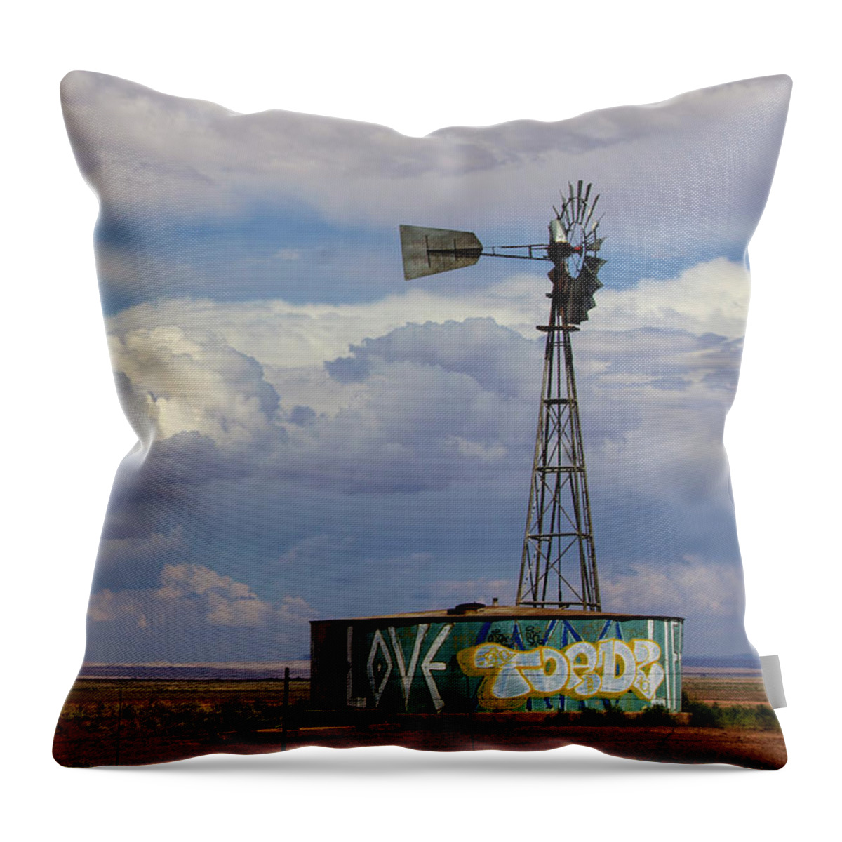 Windmill Throw Pillow featuring the photograph Windmill Love by Jonathan Thompson