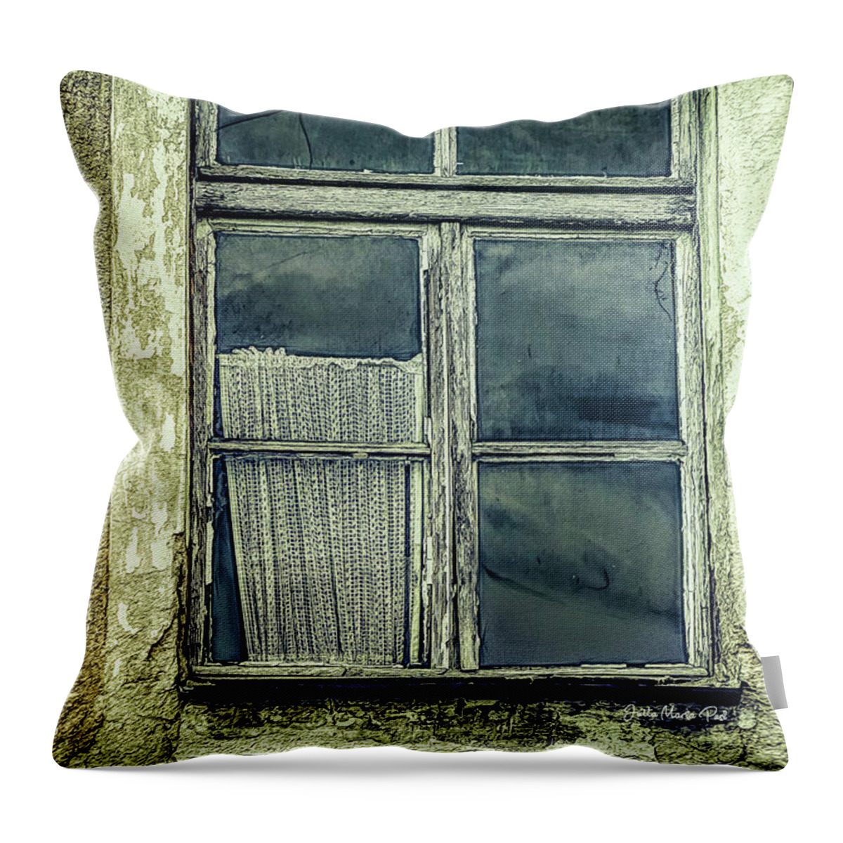 Photo Throw Pillow featuring the photograph Window to an Empty Room by Jutta Maria Pusl