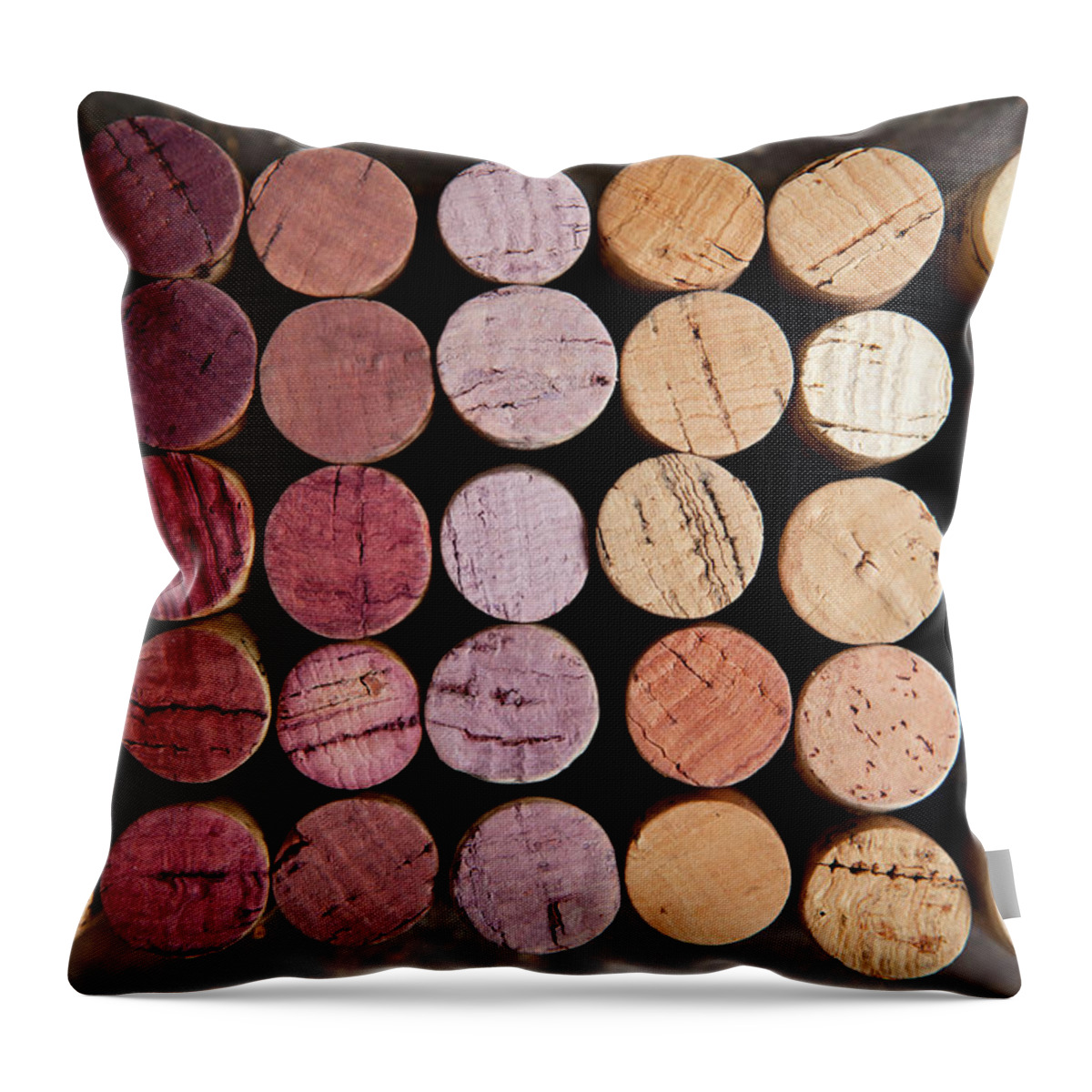 Wine Cork Throw Pillow featuring the photograph Wine Corks by Sematadesign