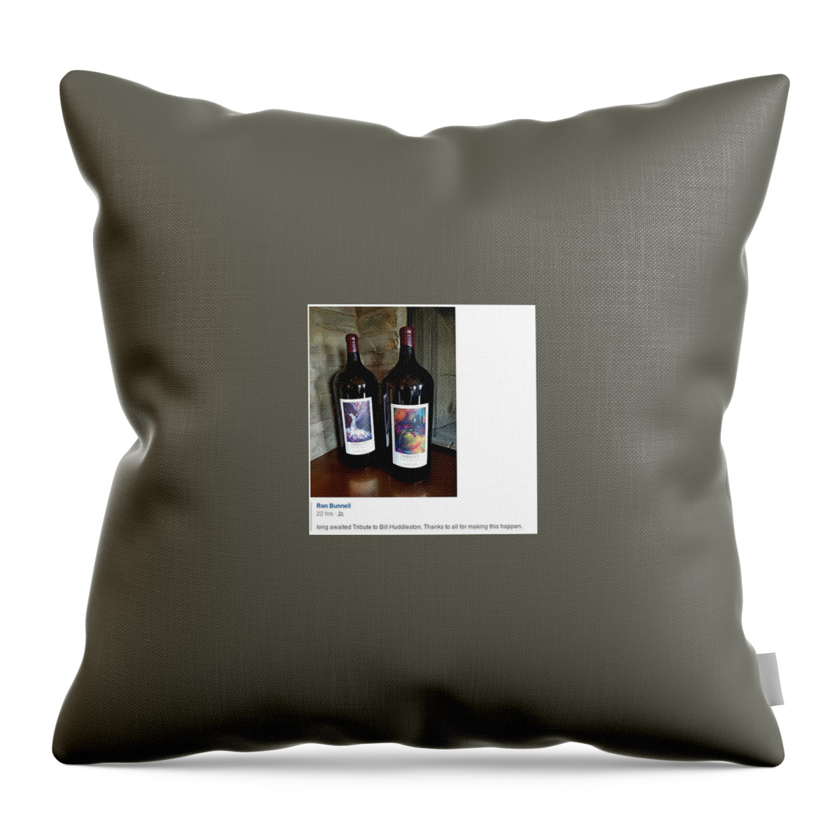  Throw Pillow featuring the painting Wine Labels by Janice Nabors Raiteri