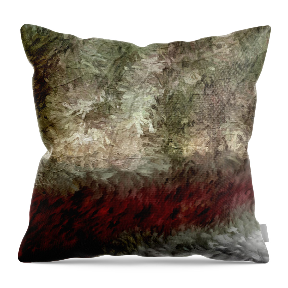Winter Throw Pillow featuring the digital art Winter Lake Impressions by Doreen Erhardt