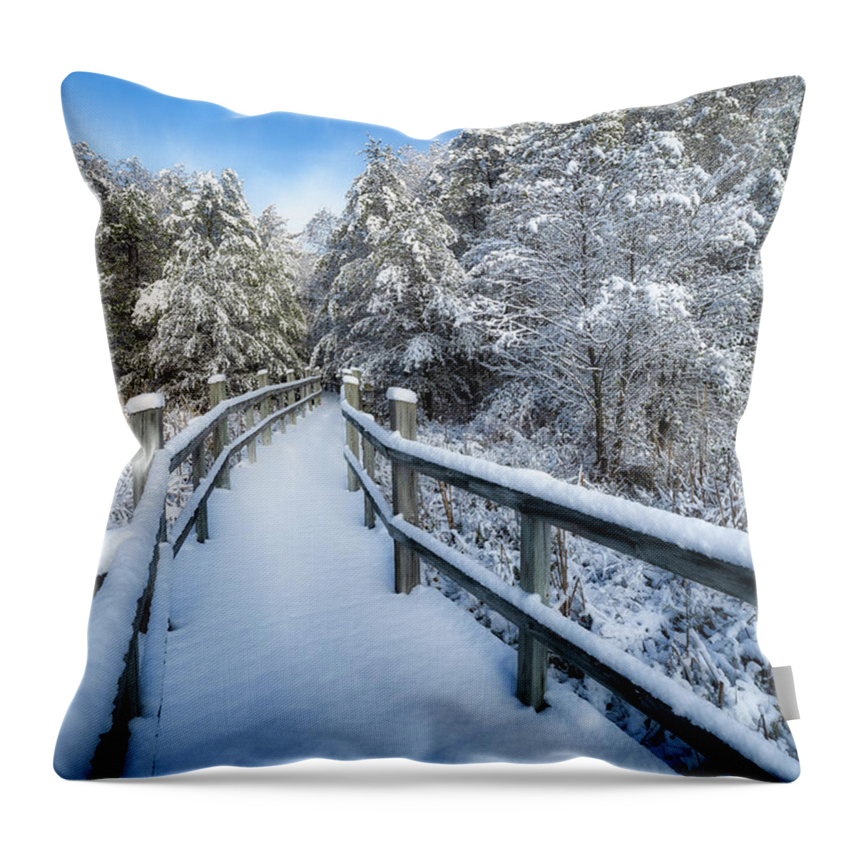 Boardwalk Throw Pillow featuring the photograph Winter Wonderland by Brad Bellisle