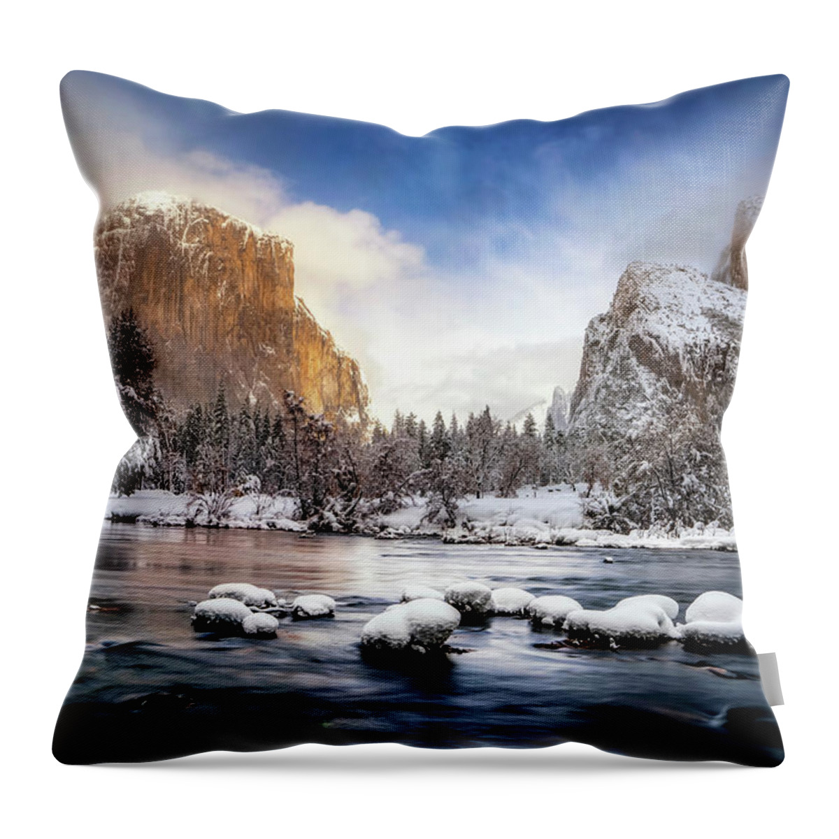 Yosemite Throw Pillow featuring the photograph Winter Wonderland by David Soldano