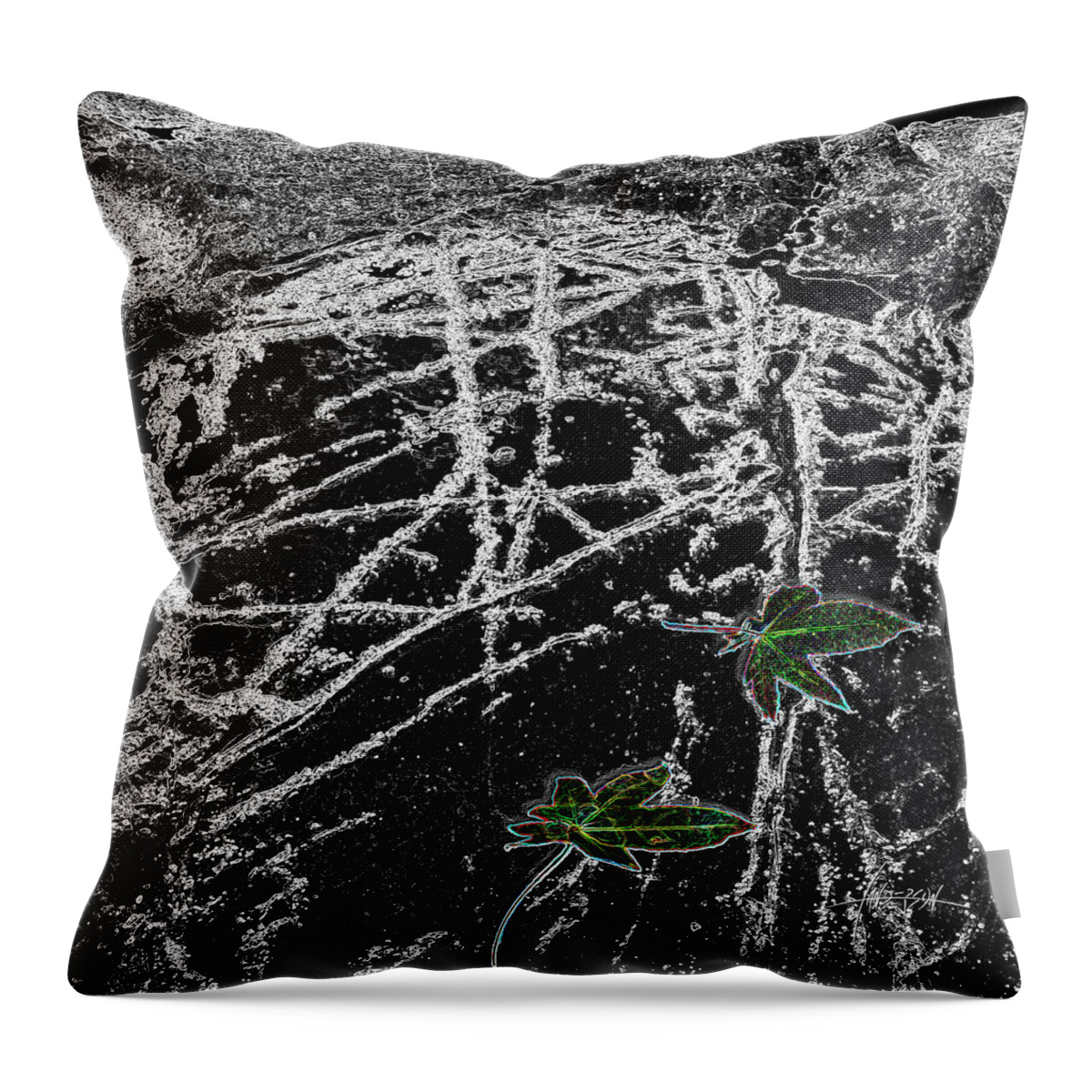 Digital Art Throw Pillow featuring the painting Winters Neon by Ian Anderson