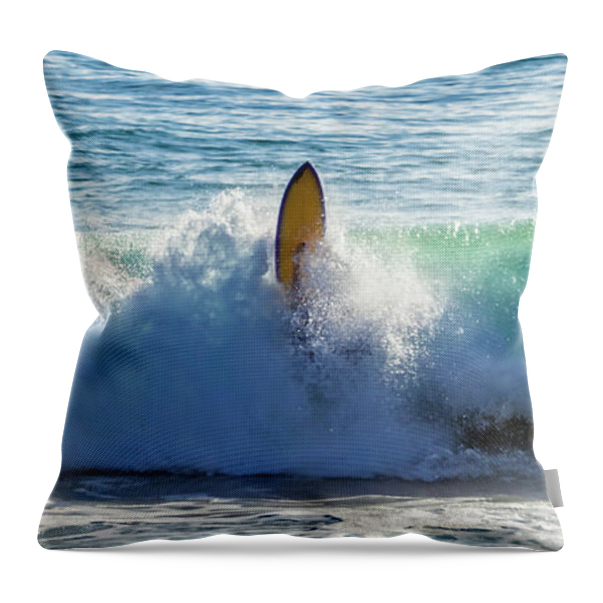Surf Wipeout Throw Pillow featuring the photograph Wipeout Wave by Chris Spencer