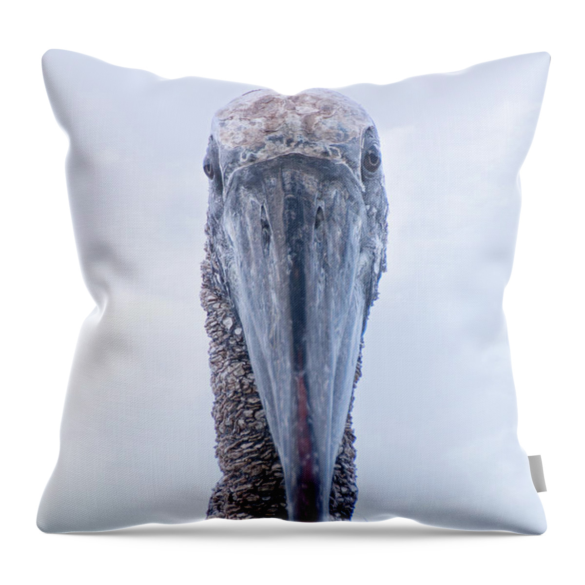 Wood Stork Throw Pillow featuring the photograph Wood Stork Says Hi by Mark Andrew Thomas