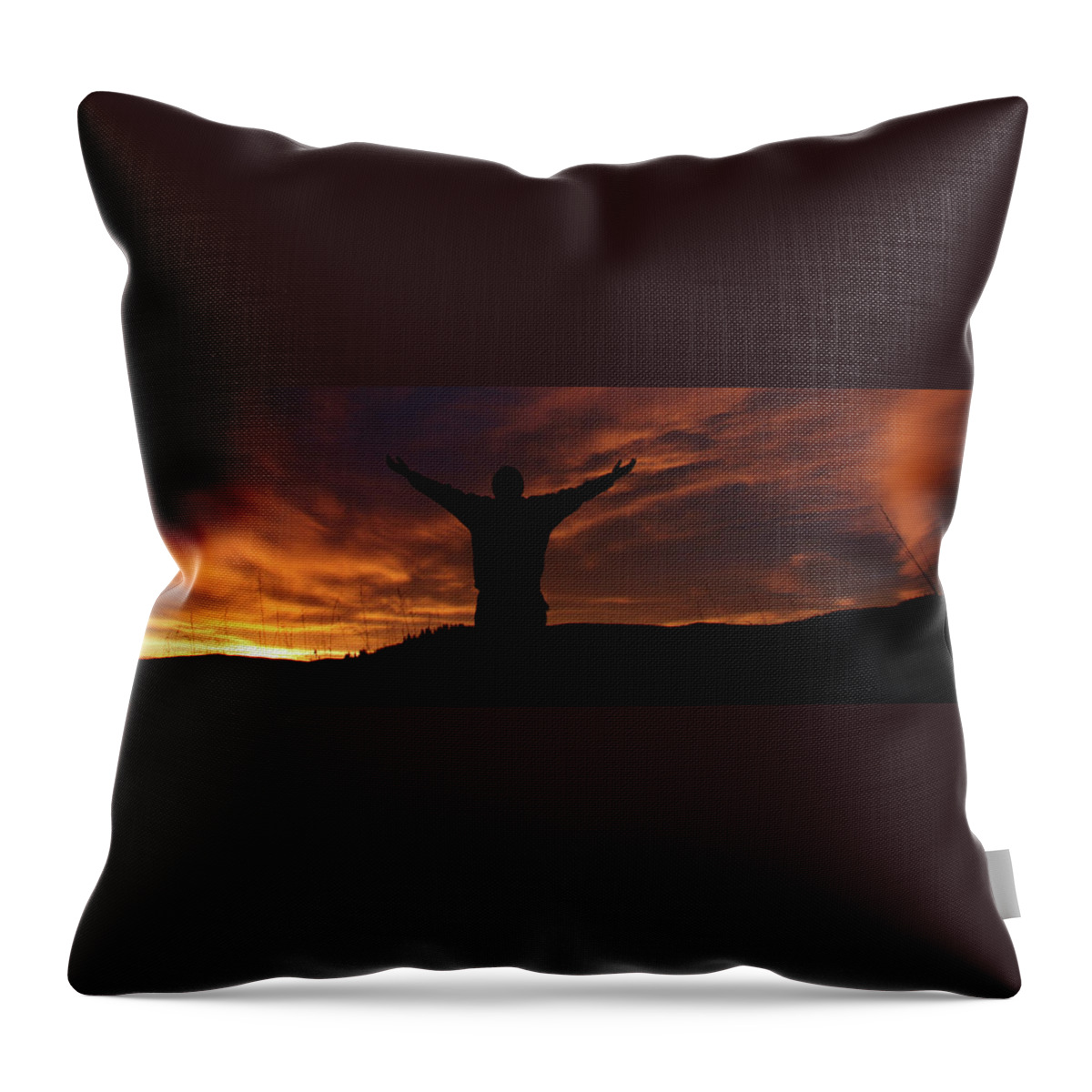 Disbelief Throw Pillow featuring the photograph Worship Silhouette by Imaginegolf