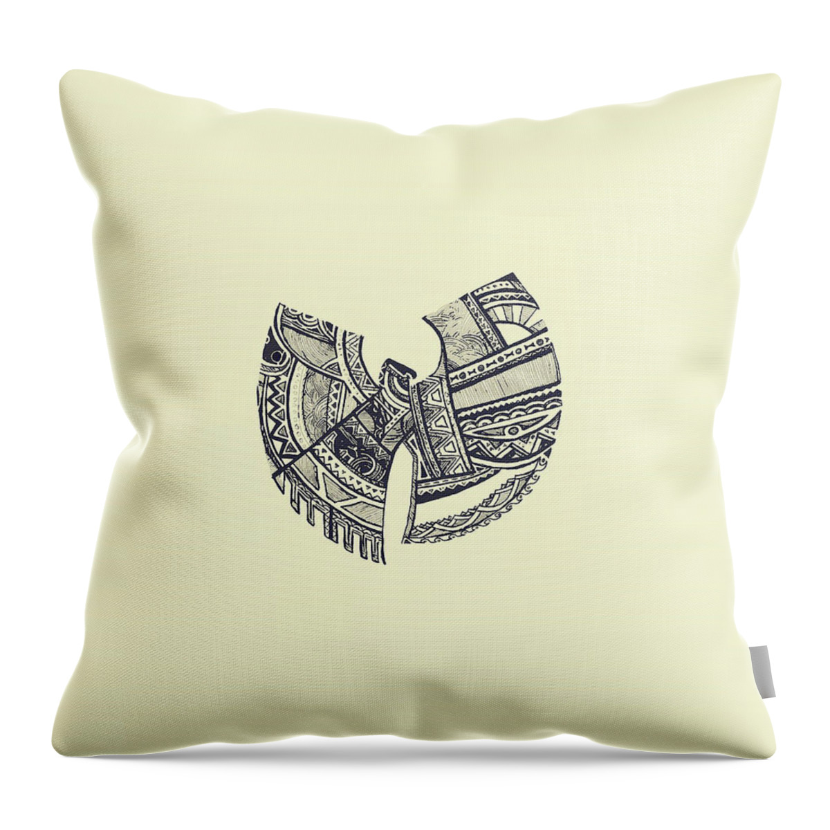 Wu-tang Clan Symbol Throw Pillow featuring the digital art Wu-Tang Clan Symbol-539 by Jovemini J