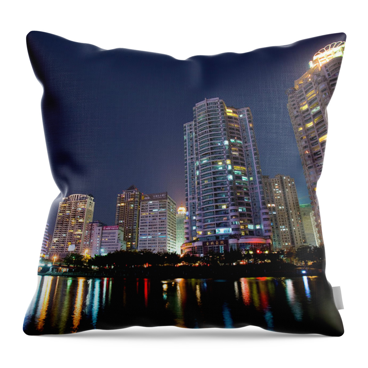 Chinese Culture Throw Pillow featuring the photograph Xiamen,fujian by Best View Stock