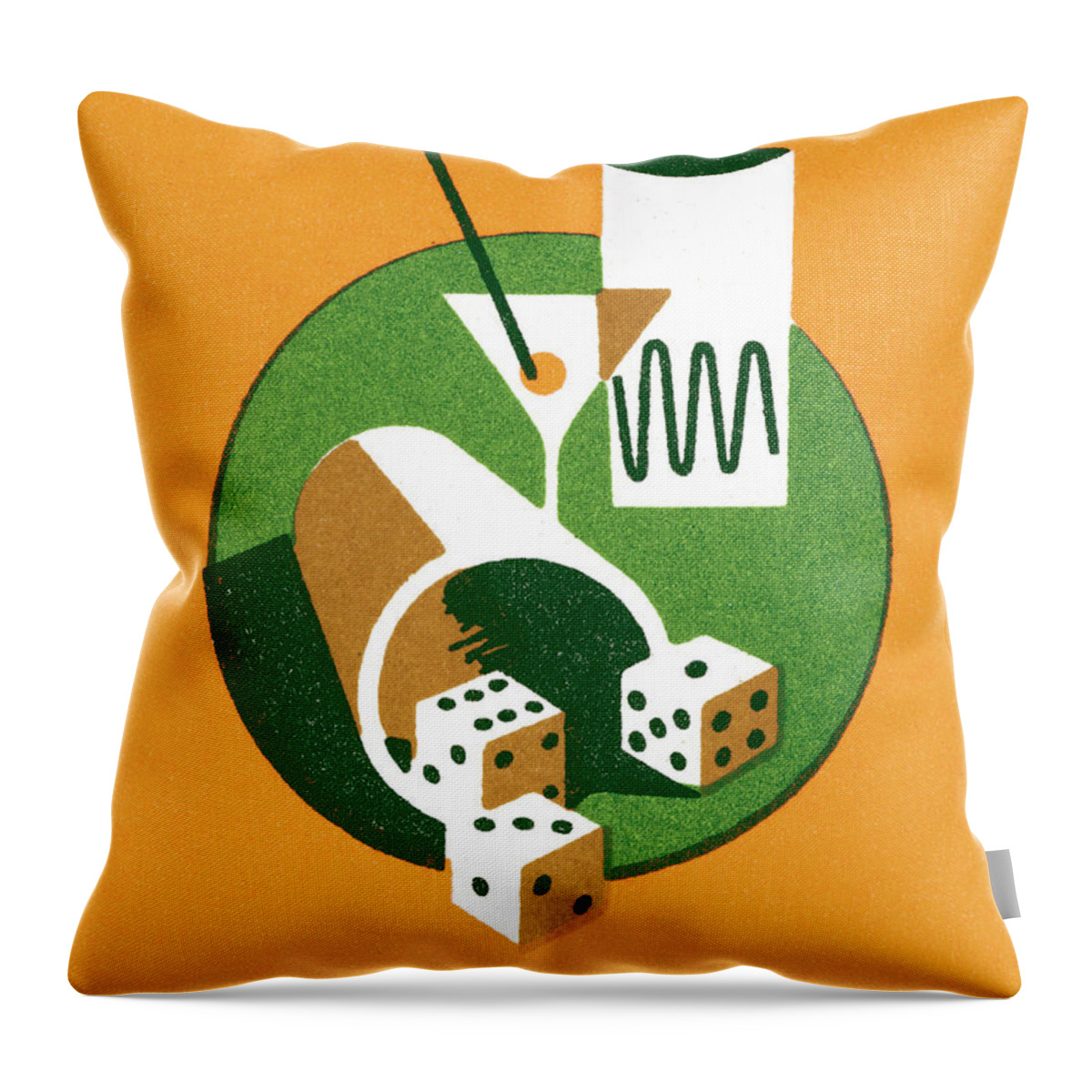 Alcohol Throw Pillow featuring the drawing Yahtzee by CSA Images