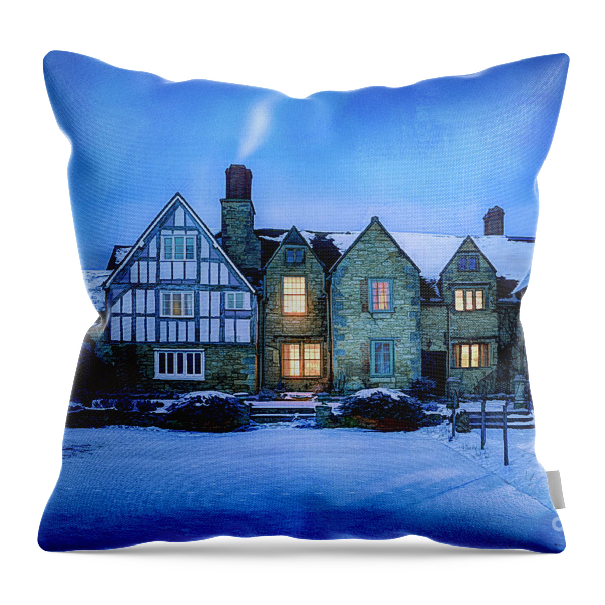Nag861358 Throw Pillow featuring the photograph Ye Olde Manor by Edmund Nagele FRPS