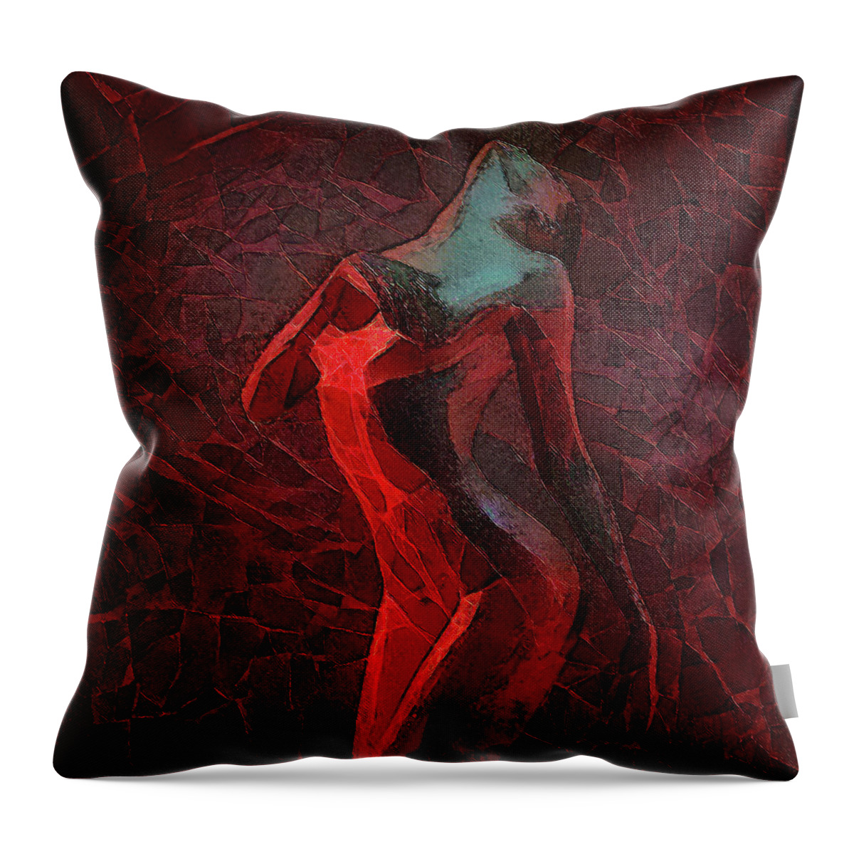 Nude Throw Pillow featuring the painting Yearnings by Alex Mir