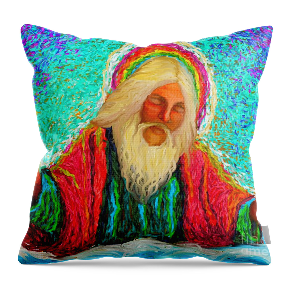 Yhwh Throw Pillow featuring the painting YHWH over us by Hidden Mountain