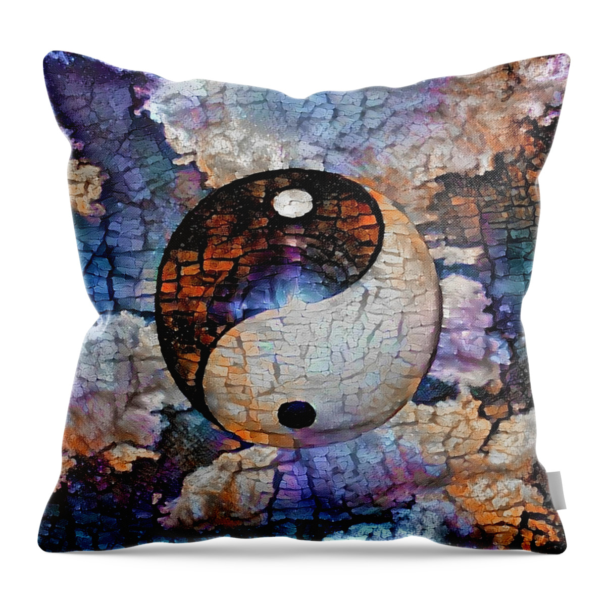 Abstract Throw Pillow featuring the digital art Yin - Yang sign by Bruce Rolff