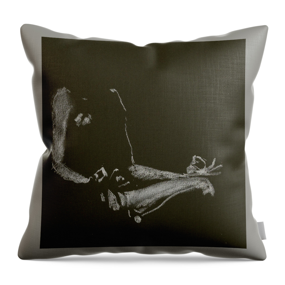 Yoga Throw Pillow featuring the drawing Yoga position by Marica Ohlsson