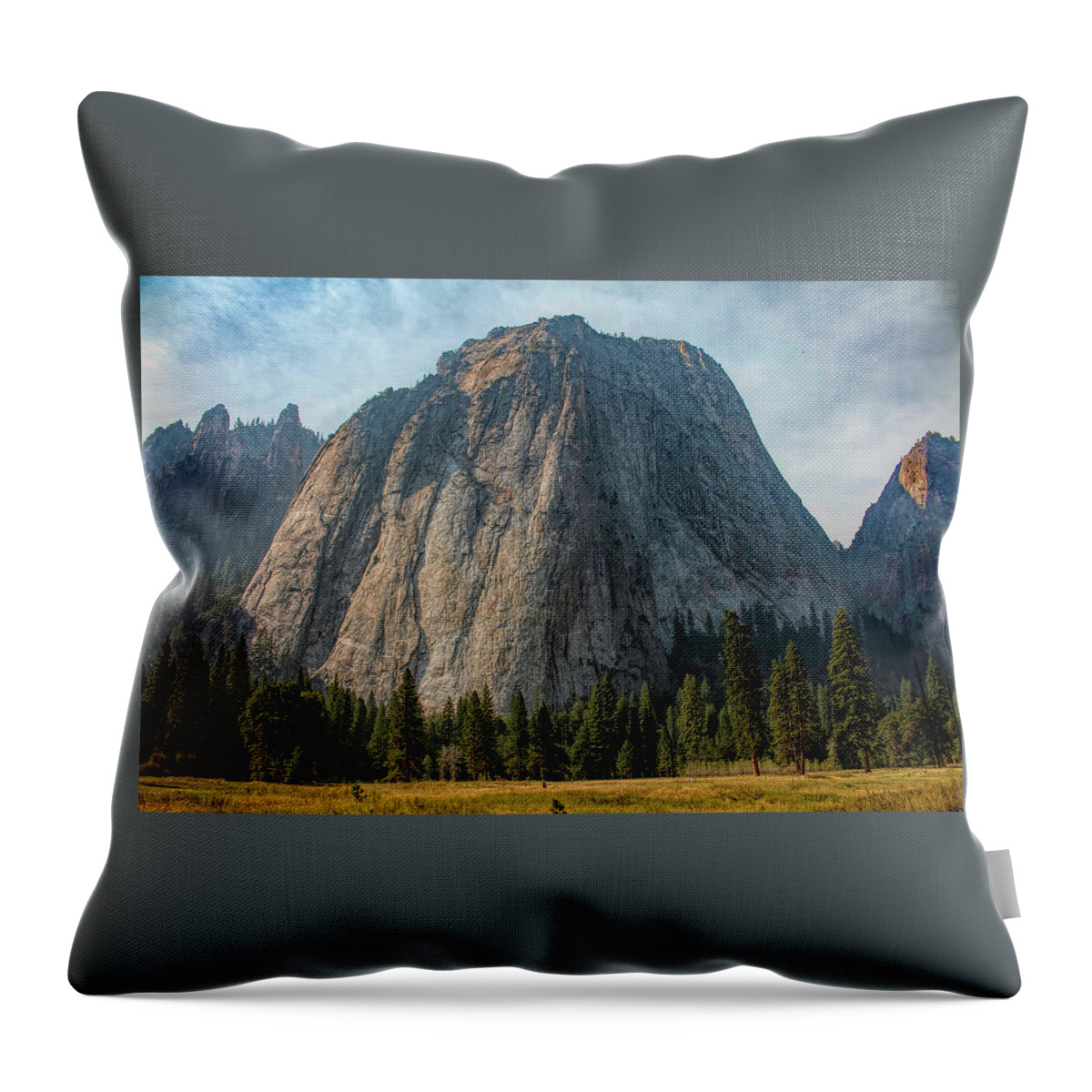 Cathedral Peaks Throw Pillow featuring the photograph Yosemite Cathedral Peaks by Kristia Adams