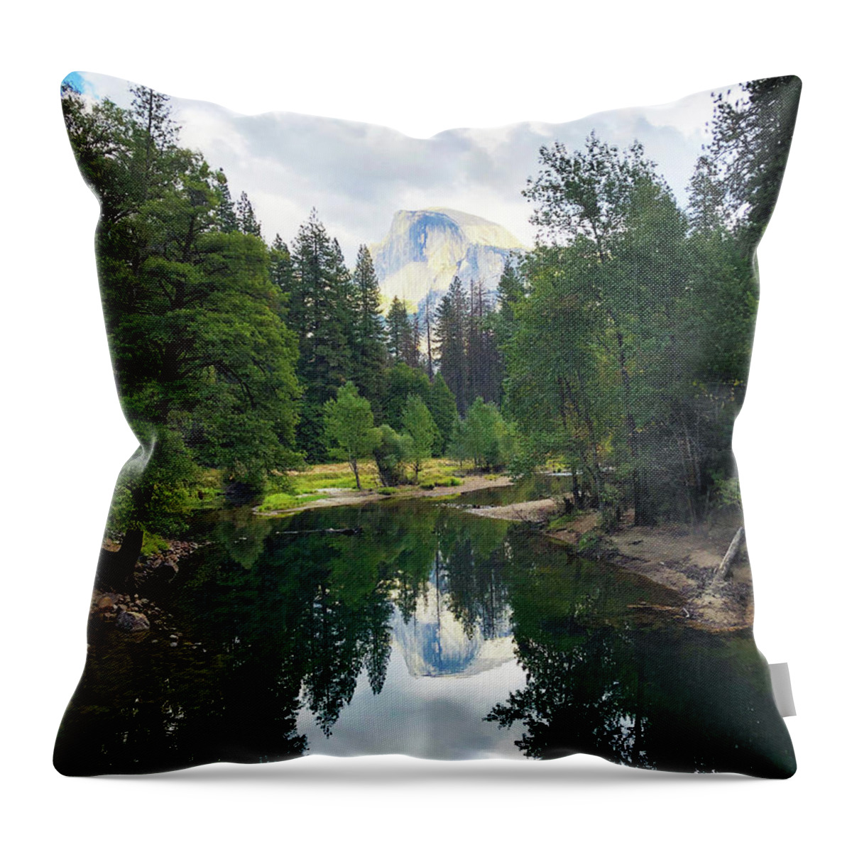 Skyline Throw Pillow featuring the photograph Yosemite classical view by Silvia Marcoschamer