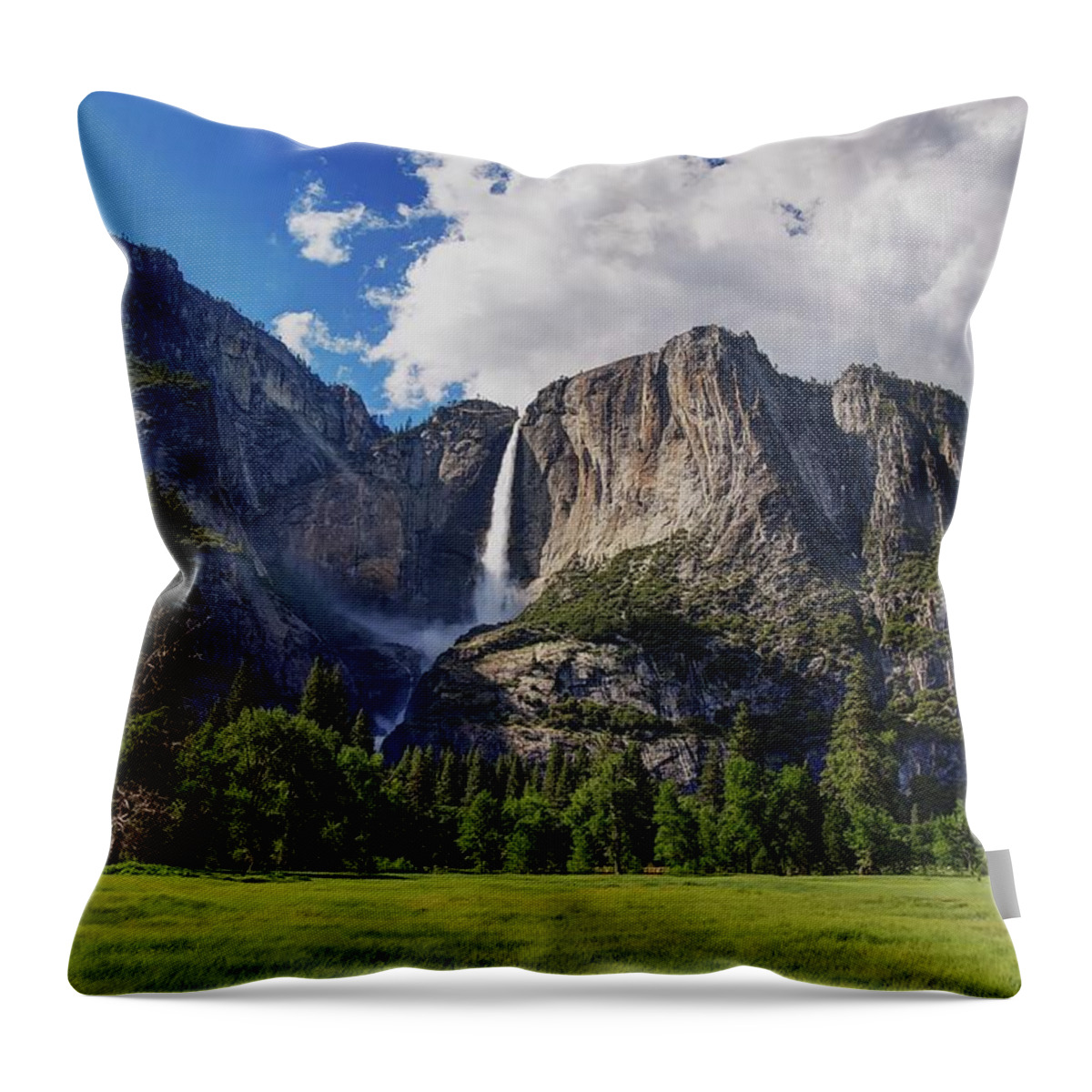 Scenics Throw Pillow featuring the photograph Yosemite Falls by Thomas Kurmeier