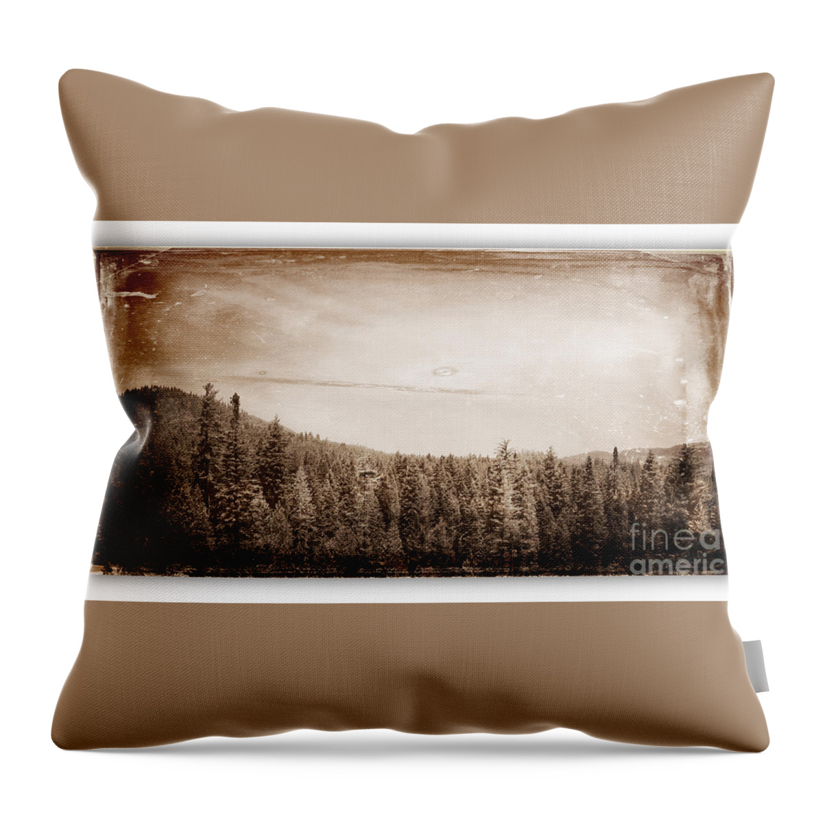 Yosemite Throw Pillow featuring the photograph Yosemite National Park Forest of Trees Collection A Vintage Look by John Shiron