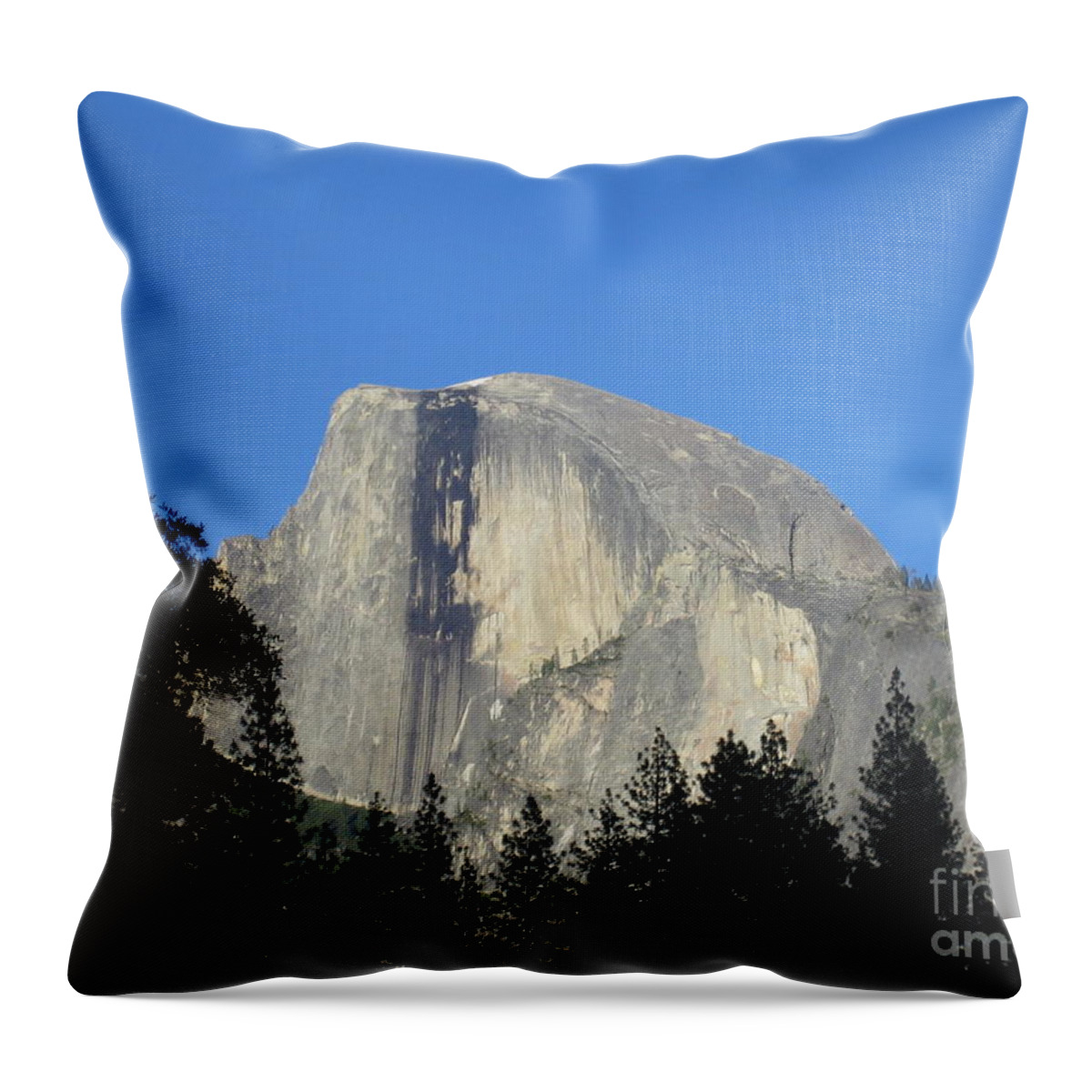 Yosemite Throw Pillow featuring the photograph Yosemite National Park Half Dome Rock Close Up View on A Clear Day by John Shiron