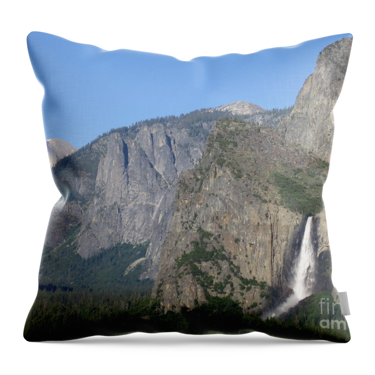 Yosemite Throw Pillow featuring the photograph Yosemite National Park Panorama Yosemite Valley Bridal Veil Falls Half Dome by John Shiron