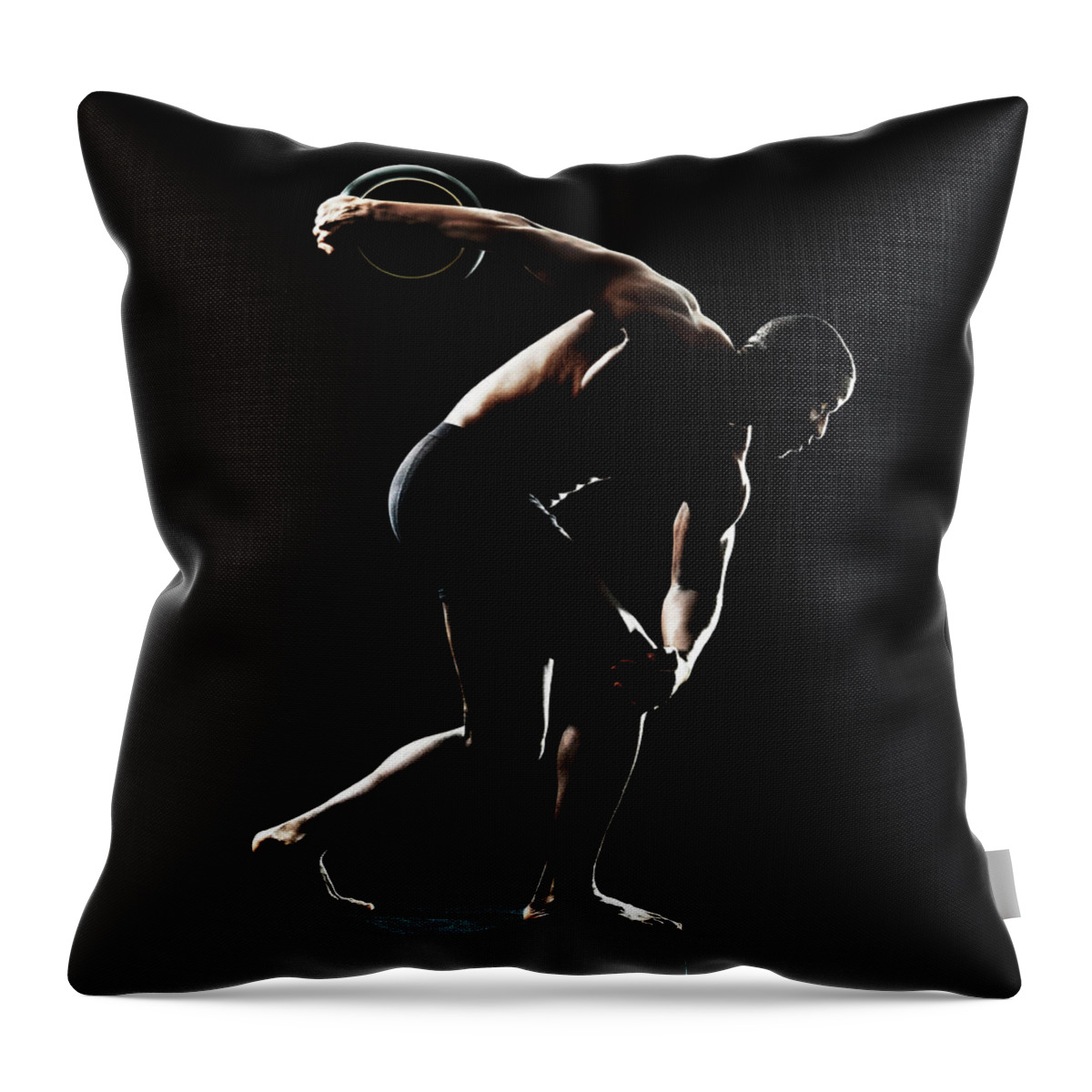 People Throw Pillow featuring the photograph Young Man In Classic . Pose by Henrik Sorensen