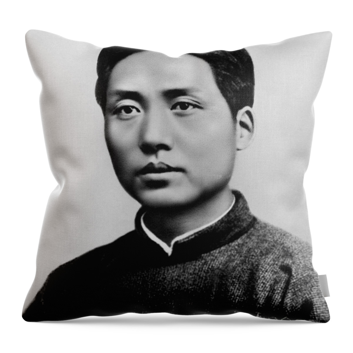 Mao Tse Zedong Throw Pillow featuring the photograph Young Mao Tse Zedong by Chinese School