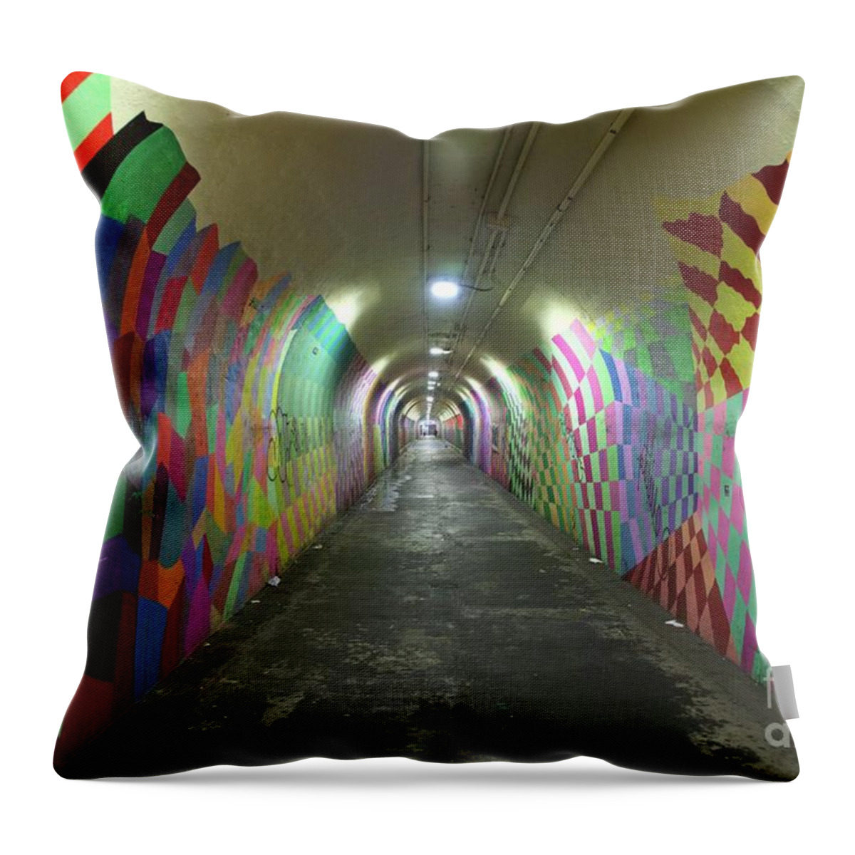 Subway Throw Pillow featuring the photograph 191st Street subway by Cole Thompson