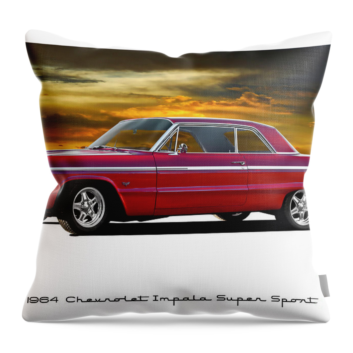 1964 Chevrolet Impala Ss Throw Pillow featuring the photograph 1964 Chevrolet Impala SS by Dave Koontz