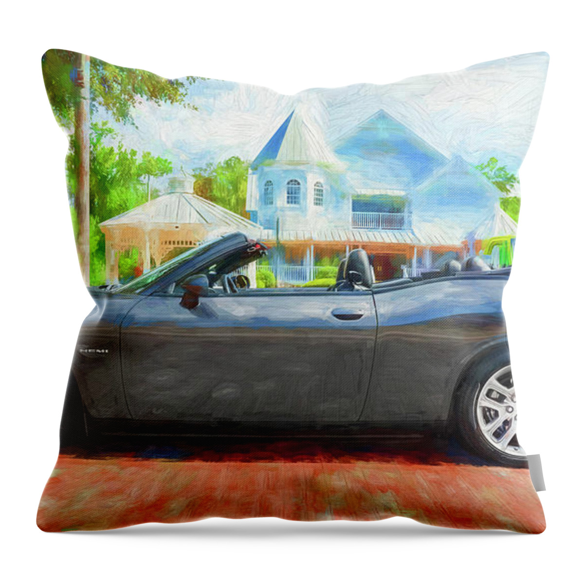 2020 Dodge Challenger Hemi 50th Anniversary Rt Shaker Convertible Throw Pillow featuring the photograph 2020 Dodge Challenger Hemi 50th Anniversary RT Shaker Convertible X121 #1 by Rich Franco
