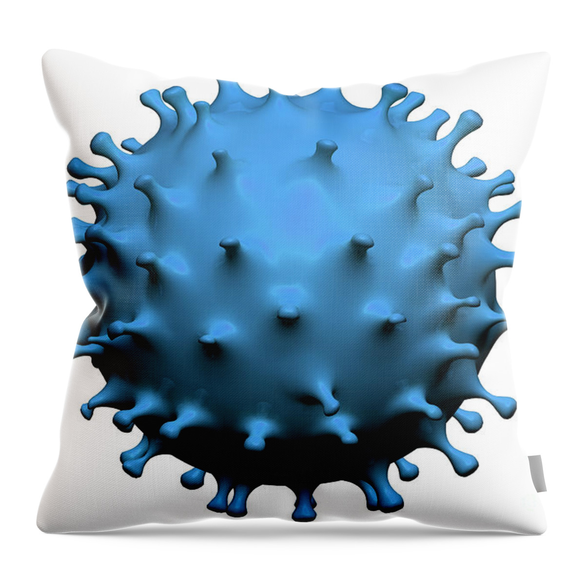 Coronavirus Throw Pillow featuring the photograph 3d Coronavirus virus cell isolated #1 by Benny Marty