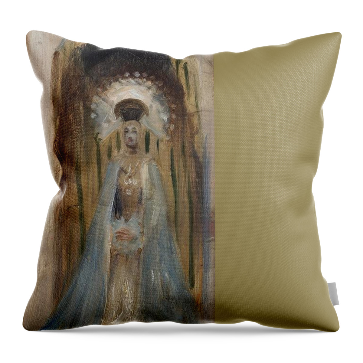 Architecture Throw Pillow featuring the painting A Spanish Madonna #3 by John Singer Sargent