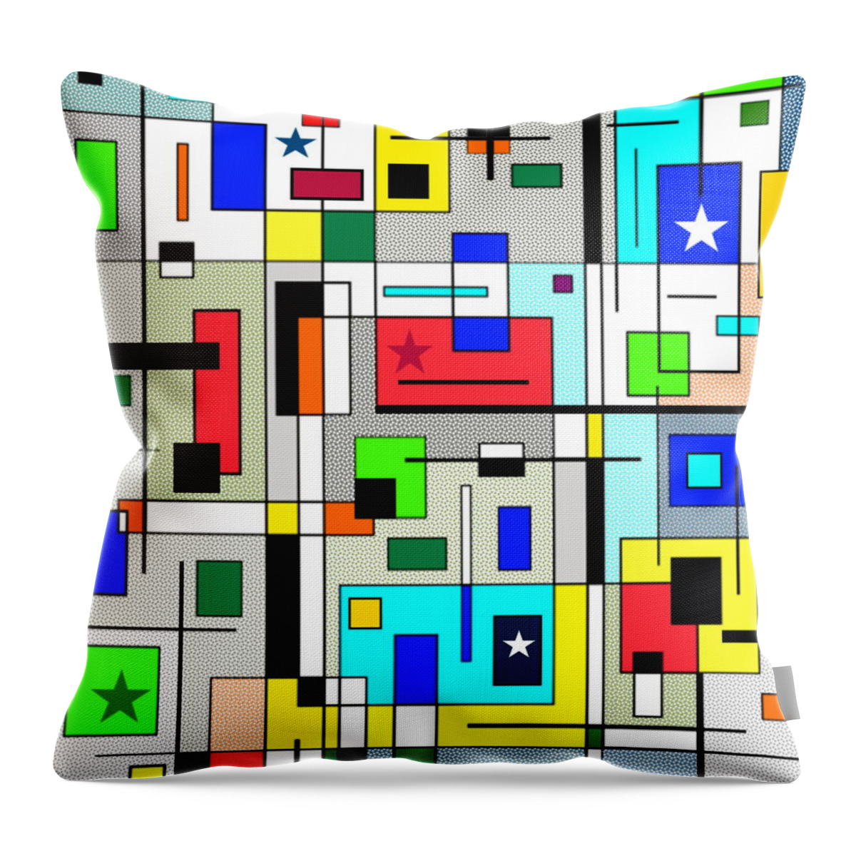 Blue Throw Pillow featuring the digital art A Square Frame of Mind #1 by Designs By L