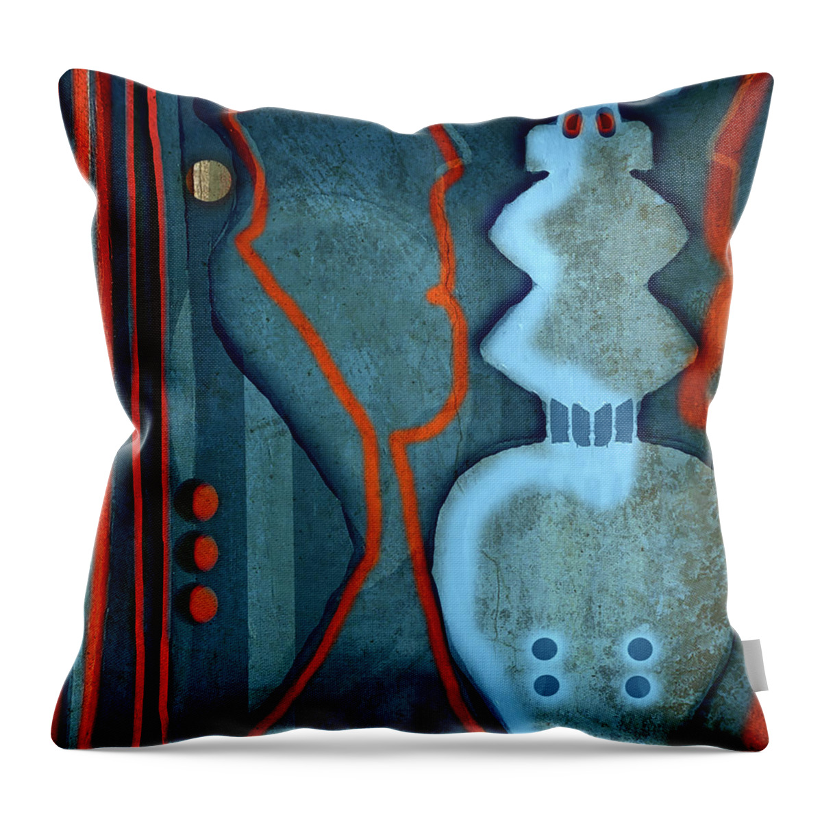 Music Throw Pillow featuring the mixed media Abstract 79 #1 by Amy Shaw
