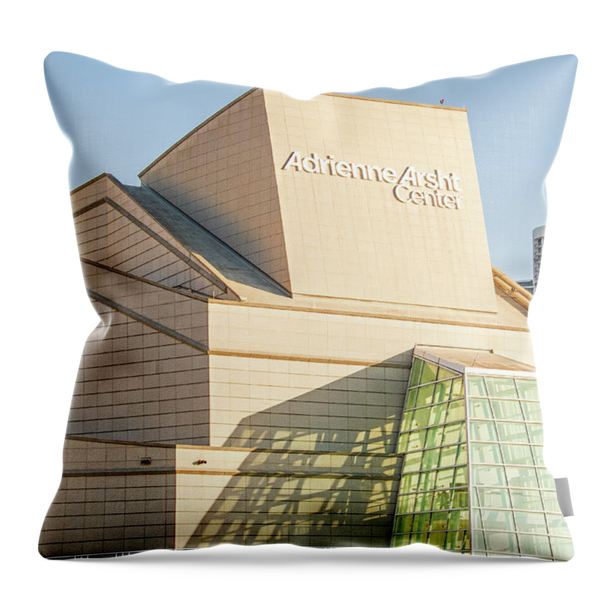 Adrienne Arsht Center For The Performing Arts Of Miami-dade Coun Throw Pillow featuring the photograph Adrienne Arsht Center for the Performing Arts of Miami-Dade Coun #1 by David Oppenheimer
