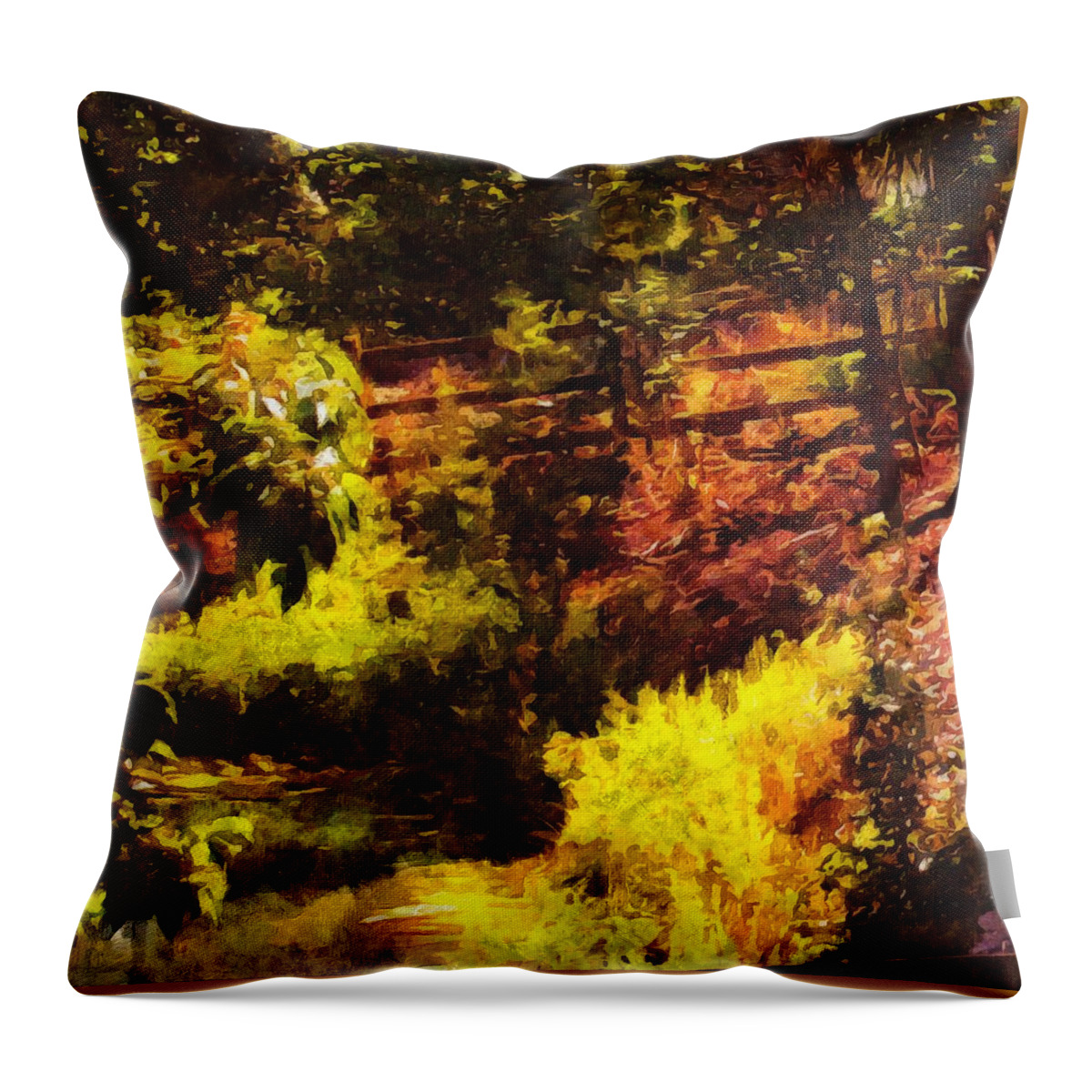 Woods Throw Pillow featuring the mixed media Afternoon in the Woods #1 by Christopher Reed