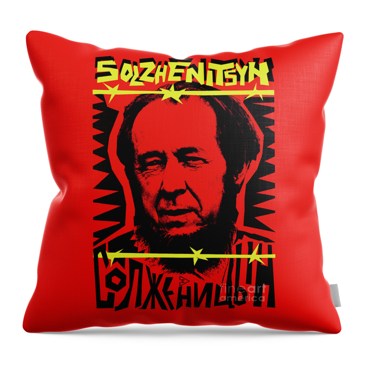 Aleksandr Throw Pillow featuring the digital art Aleksandr Solzhenitsyn #1 by Zoran Maslic